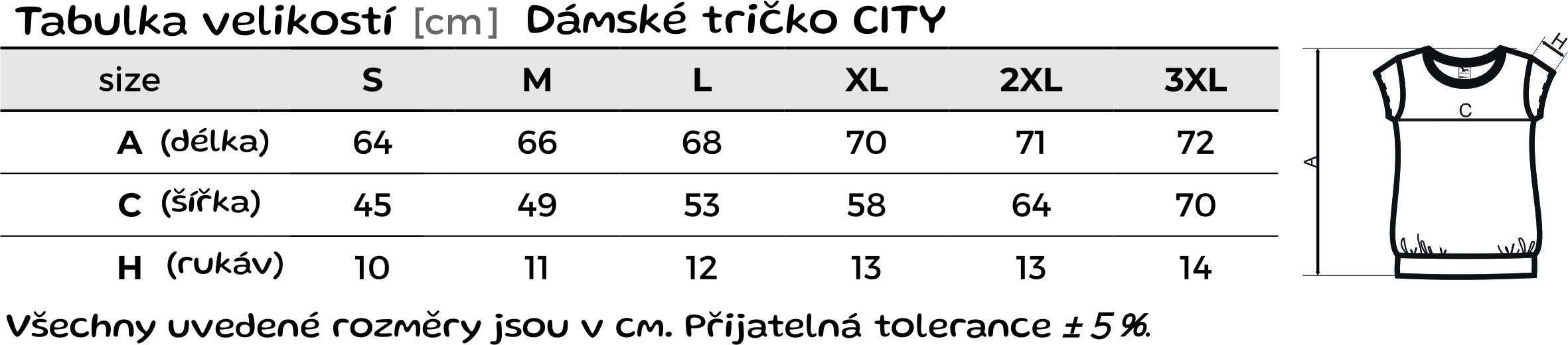 Dámské tričko - city-velikost